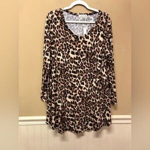 Larace Animal Print Long Sleeve Blouse Size 2X NWT